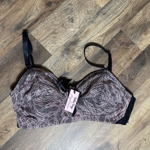 Bettie Page X Playful Promises Unlined Full Coverage Bra NWT Size 38C Bullet Bra - Picture 1 of 5